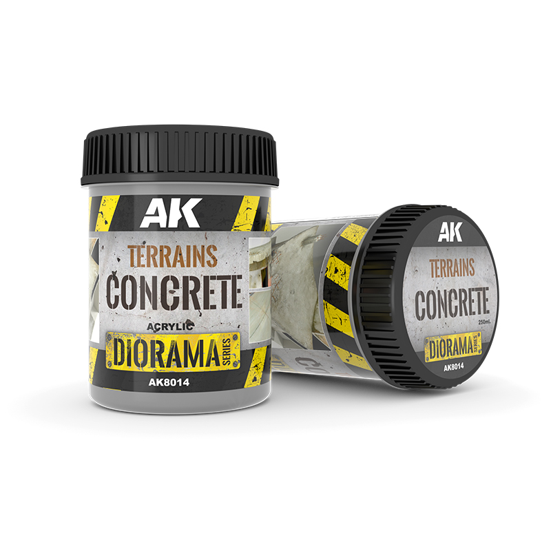AK Interactive Terrains Concrete 250 ml AK8014 – texture de béton pour diorama