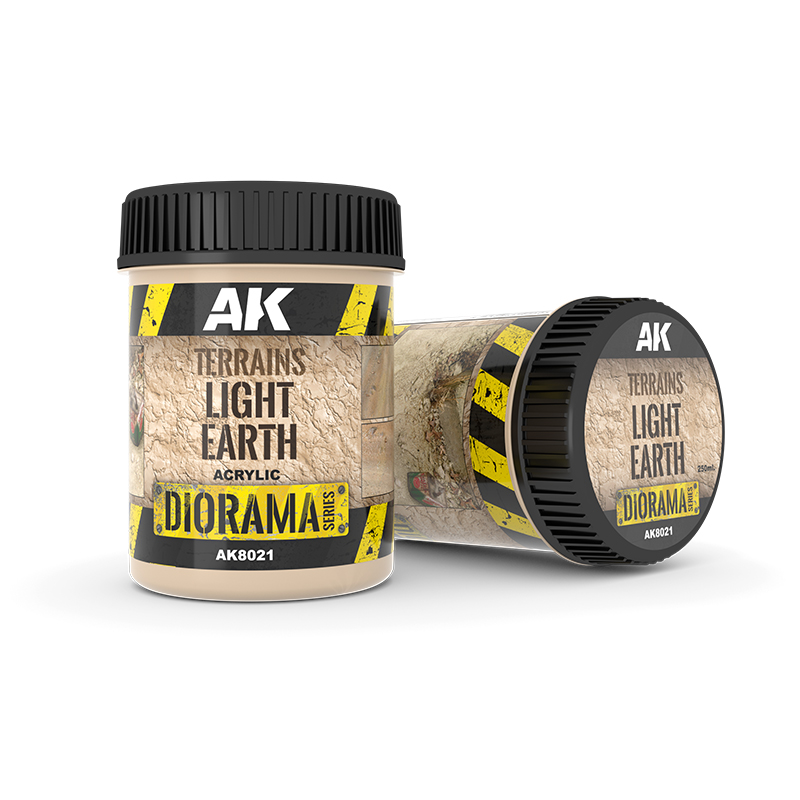 AK Interactive Terrains Light Earth 250 ml AK8021 – texture de terre claire pour diorama