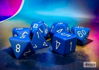 Set Chessex de 7 dés opaques bleus avec chiffres blancs