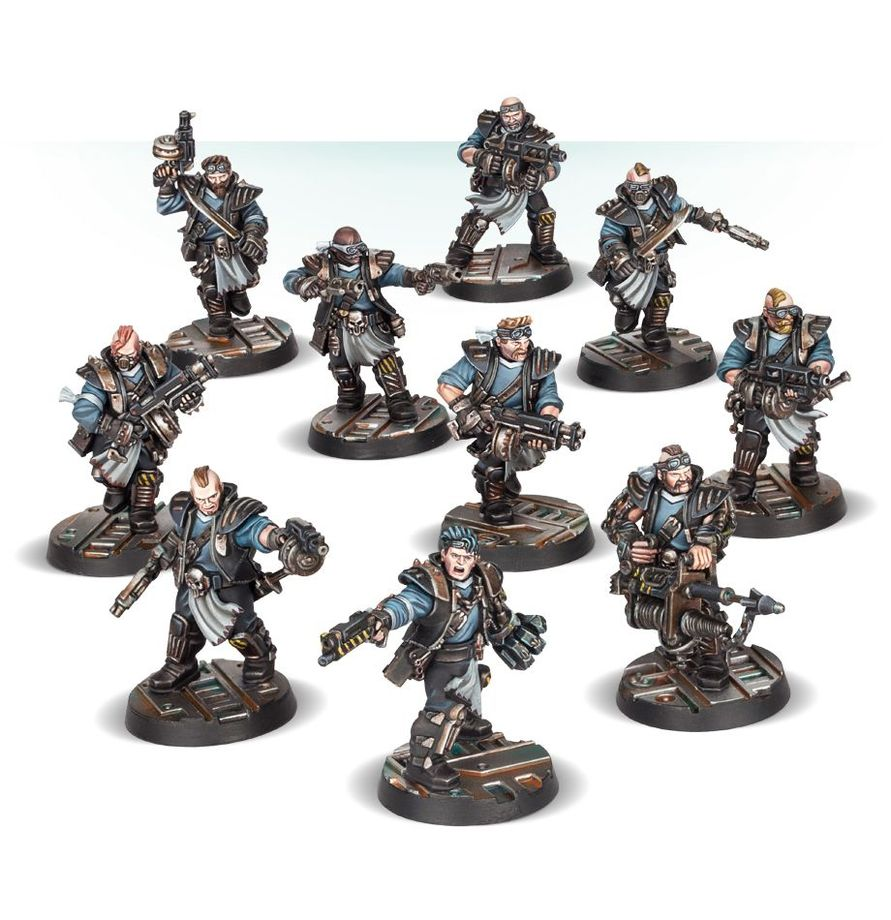 Necromunda — les 10 figurines du gang Orlock peintes en exemple