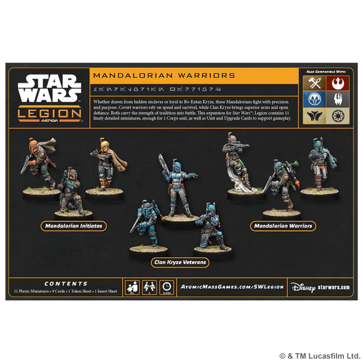 Dos de la boîte Mandalorian Warriors et options de montage
