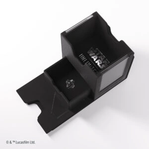 Boîtier Twin Suns Deck Pod noir ouvert avec tiroir de rangement