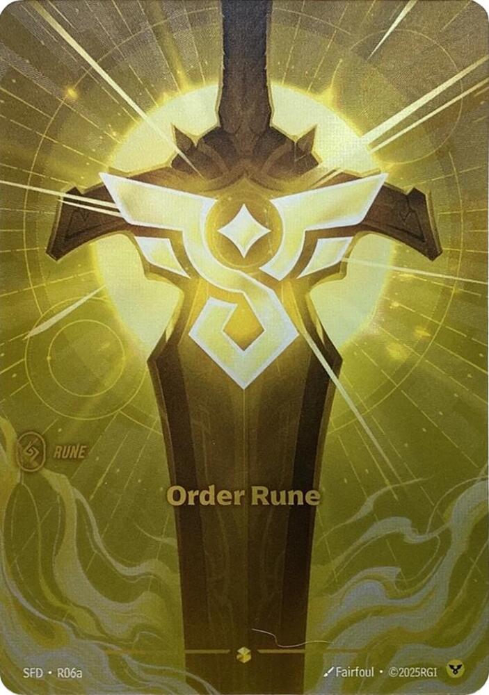 Order Rune (Alternate Art) (SFD-R06a) – Riftbound [Foil]