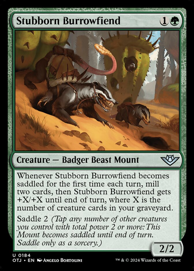 Stubborn Burrowfiend (184) – Magic: The Gathering, Outlaws of Thunder Junction [Foil]