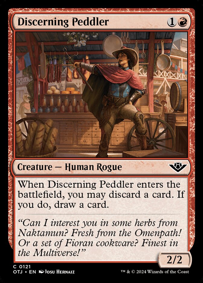 Discerning Peddler (121) – Magic: The Gathering, Outlaws of Thunder Junction