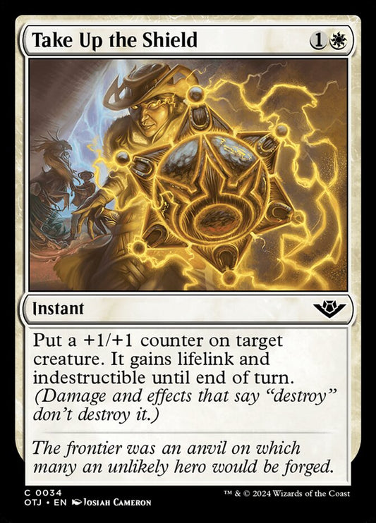 Take Up the Shield (34) – Magic: The Gathering, Outlaws of Thunder Junction [Foil]