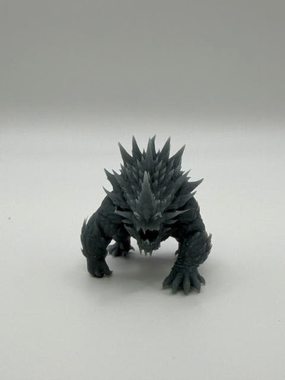 Figurine Béhémoth à Cornes — Miniature résine 40mm (brute, non peinte)