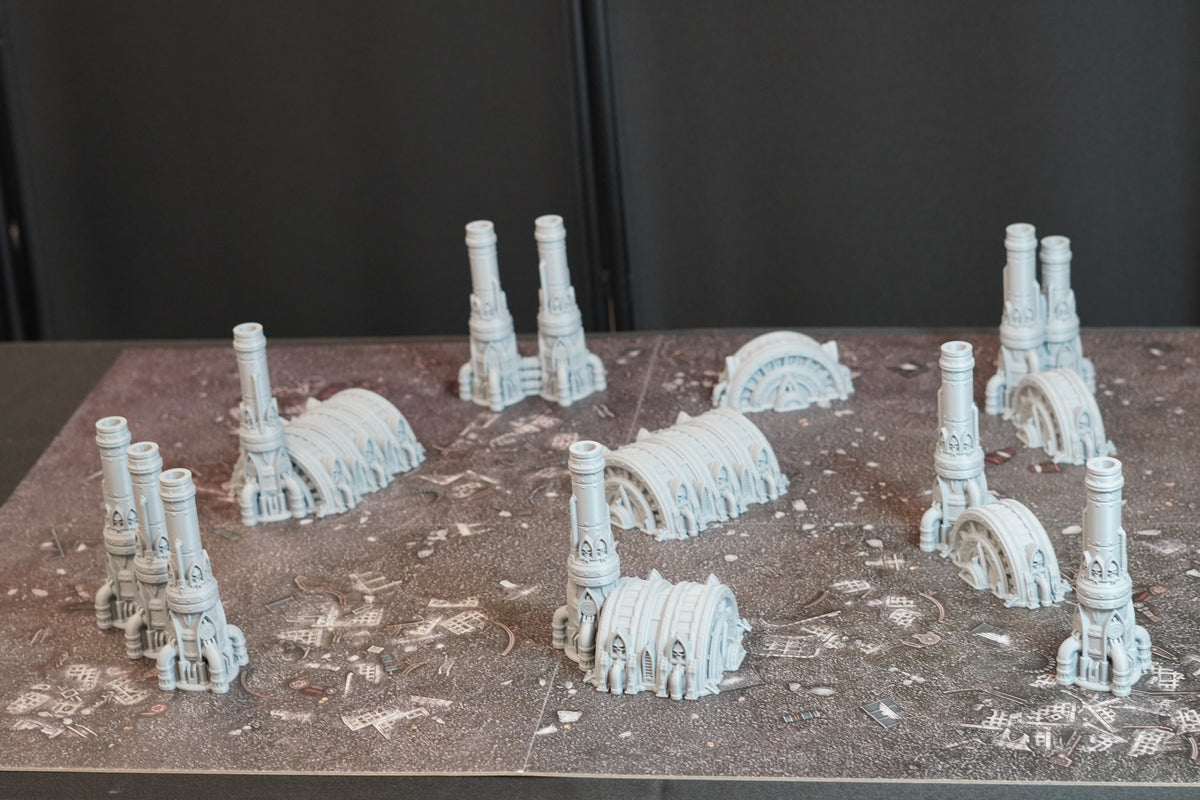 Turbines industrielles 28-32 mm | Décors Wargame 3D