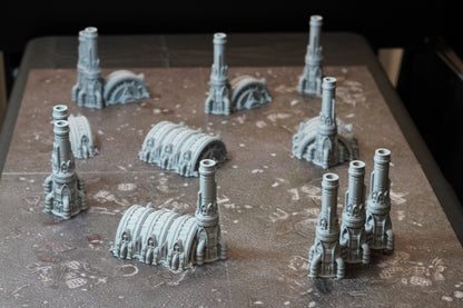 Turbines industrielles 28-32 mm | Décors Wargame 3D