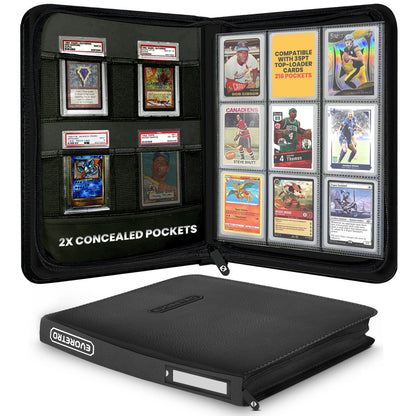 Classeur EVORETRO pour toploaders 3 × 3 — capacité de 216 cartes