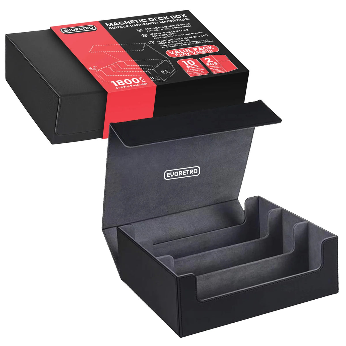 Boîte de rangement magnétique EVORETRO pour cartes de deck 1800 cartes