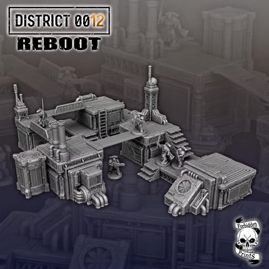 District 0012 – Complexe industriel modulaire | Décors 3D sci-fi 28–32 mm  set 2