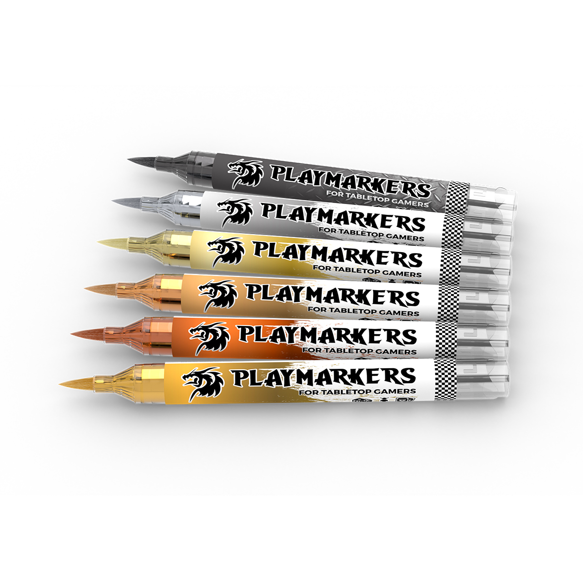 Les six marqueurs AK Interactive Playmarkers Full Metal