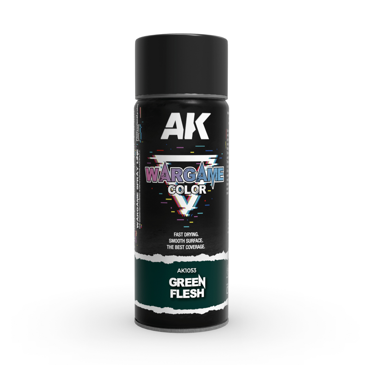 Bombe AK Interactive Wargame Color Green Flesh 400 ml avec deux embouts
