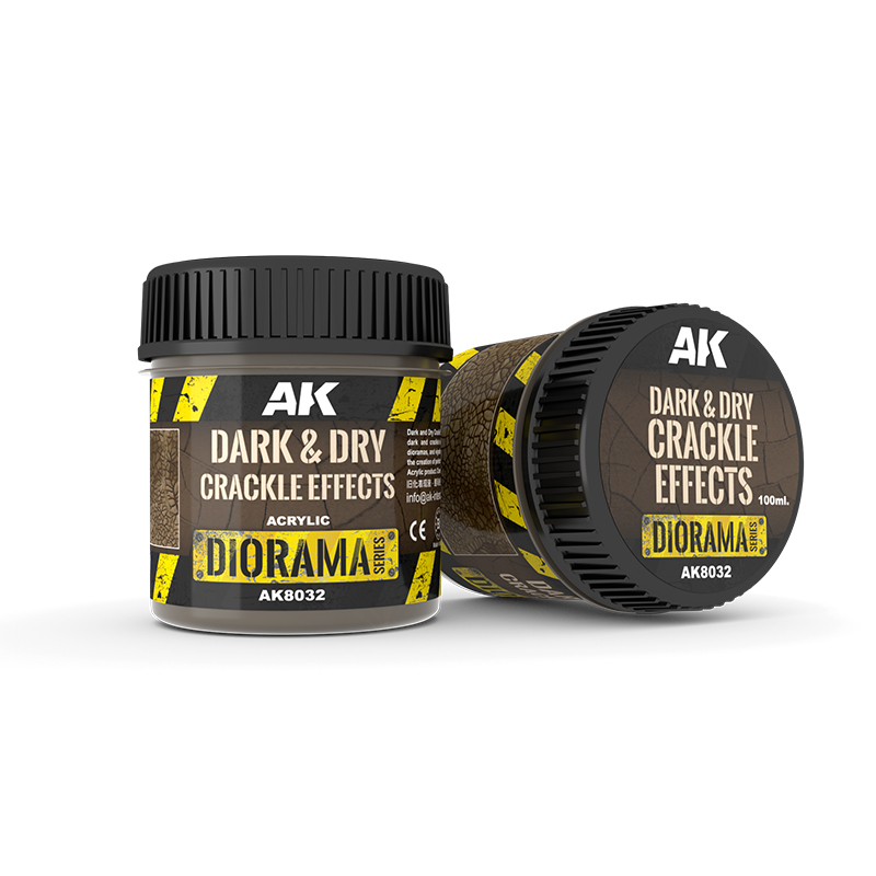 AK Interactive Dark & Dry Crackle Effects – acrylique 100 ml