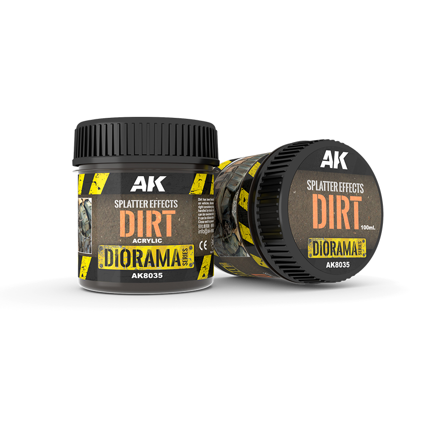 AK Interactive Splatter Effects Dirt AK8035 – texture acrylique pour diorama