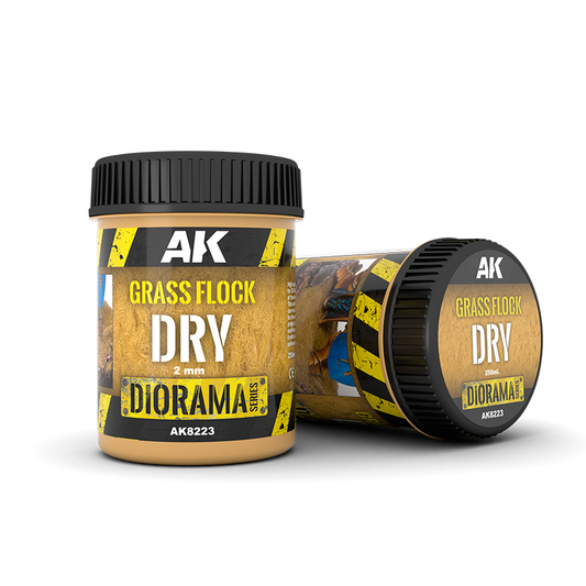 AK Interactive Grass Flock 2 mm Dry 250 ml AK8223 – herbe sèche pour diorama
