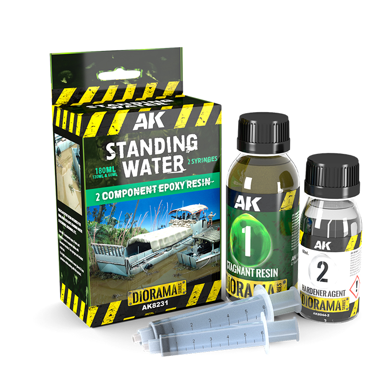 AK Interactive Standing Water – résine époxy bicomposante 180 ml