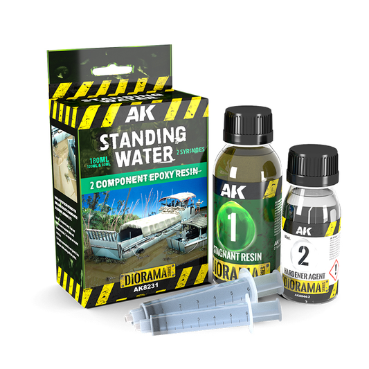 AK Interactive Standing Water – résine époxy bicomposante 180 ml