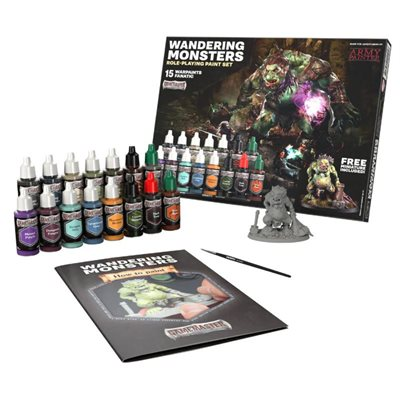 Coffret Army Painter GameMaster Wandering Monsters avec peintures Warpaints Fanatic, troll et pinceau