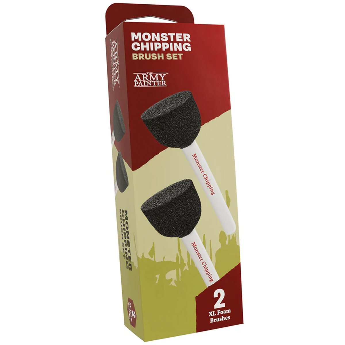 The Army Painter Monster Chipping Brush Box Set, deux pinceaux mousse XL