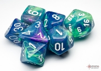 Chessex Festive Waterlily / White seven-dice set