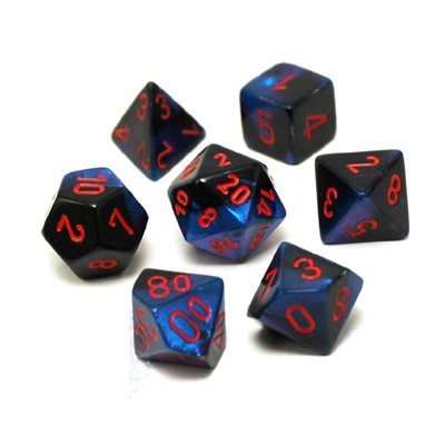 Chessex Gemini Black-Starlight / Red seven-dice set