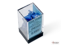 Emballage du set Chessex Opaque bleu et blanc de 7 dés