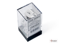 Emballage du set Chessex Opaque blanc et noir de 7 dés