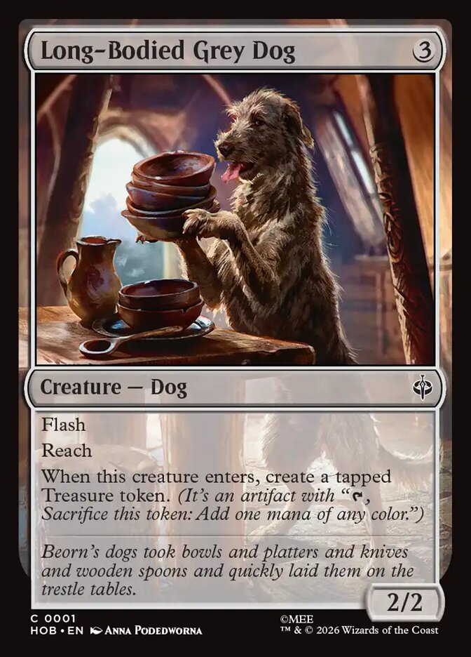 Long-Bodied Grey Dog (HOB-1) – MTG [Foil]