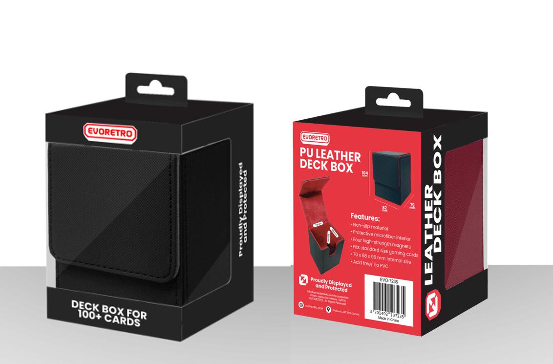 Boîte de deck magnétique EVORETRO pour 100 cartes à double protection ou 120 cartes à simple protection