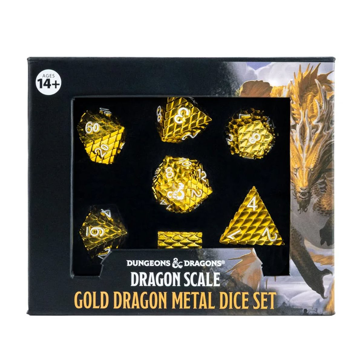 Set de dés métalliques Dragon Scale Gold