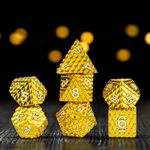 Dés métalliques Dragon Scale Gold – vue du set