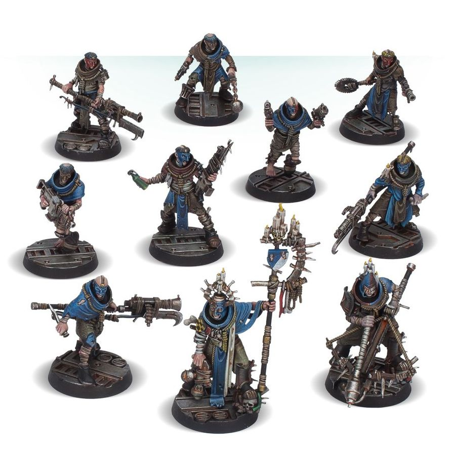 Necromunda — les 10 figurines du gang Cawdor peintes en exemple