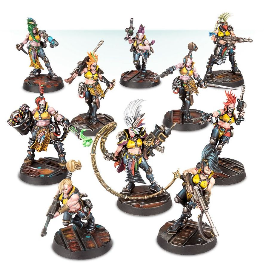 Dix figurines Necromunda Gang Escher peintes – Games Workshop