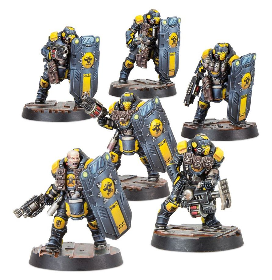 Six figurines Necromunda Palanite Subjugators peintes – Games Workshop