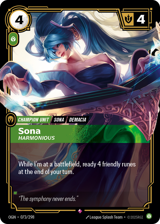 Sona, Harmonious (OGN-73) – Riftbound [Foil]