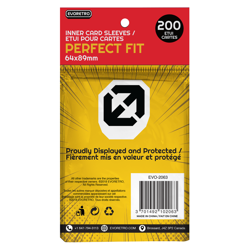 Pochettes ajustement parfait EVORETRO — protecteur intérieur pour cartes   pack de 200