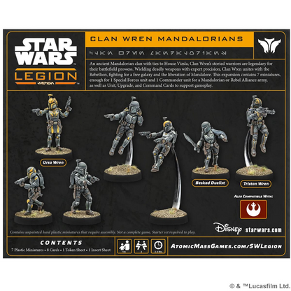 Dos de la boîte Clan Wren Mandalorians et figurines