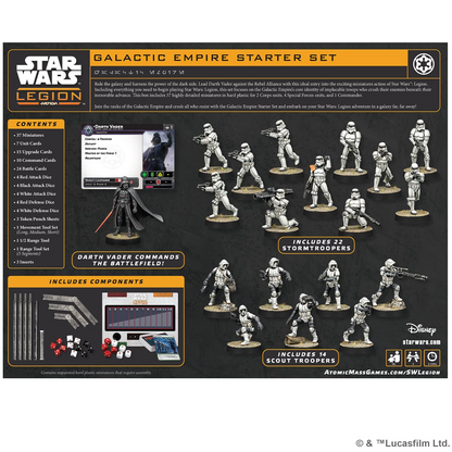 Contenu de la boîte Empire Galactique : Dark Vador, Stormtroopers, Scout Troopers et accessoires