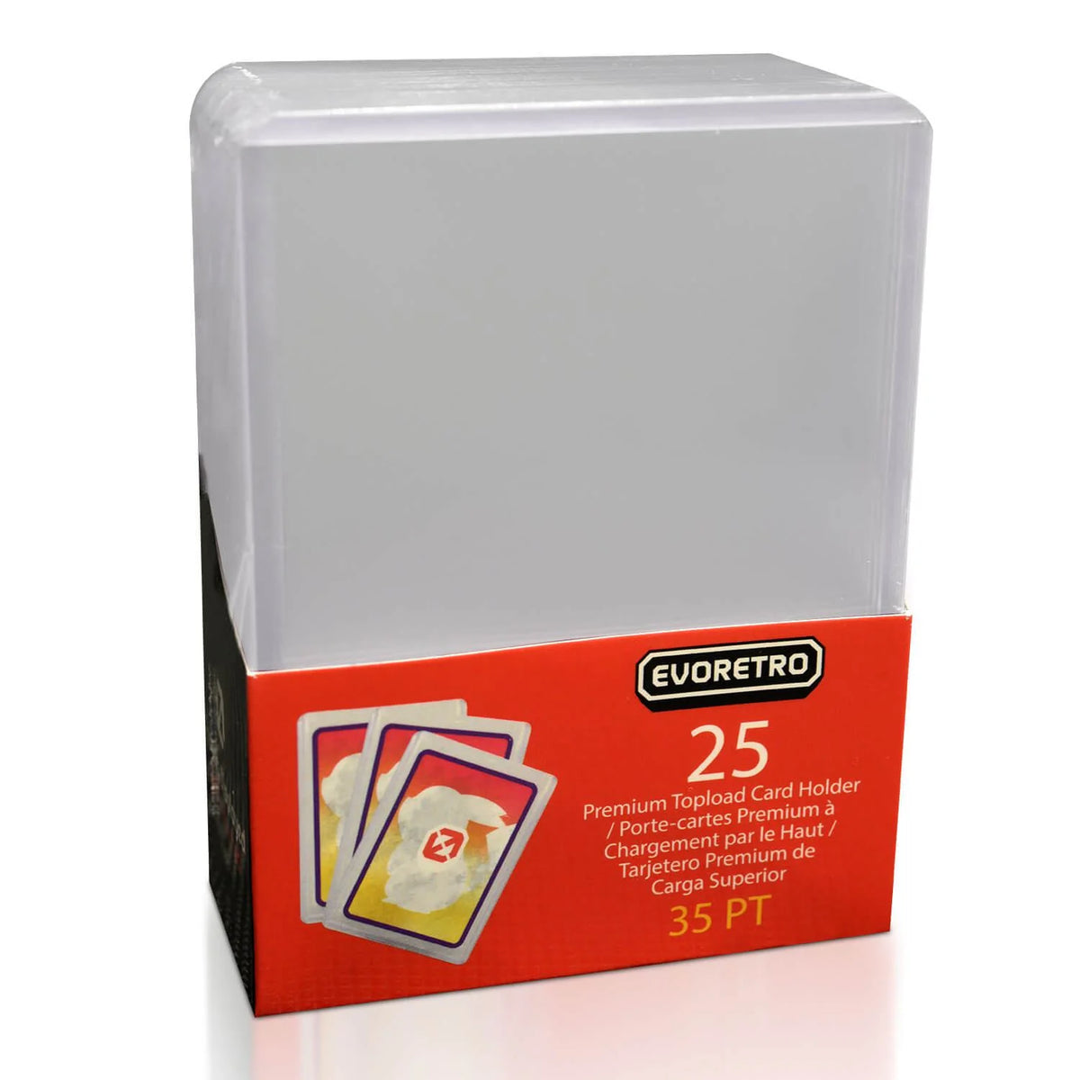 25 Toploaders EVORETRO 35 pt, Paquet de 25 pour cartes à collectionner