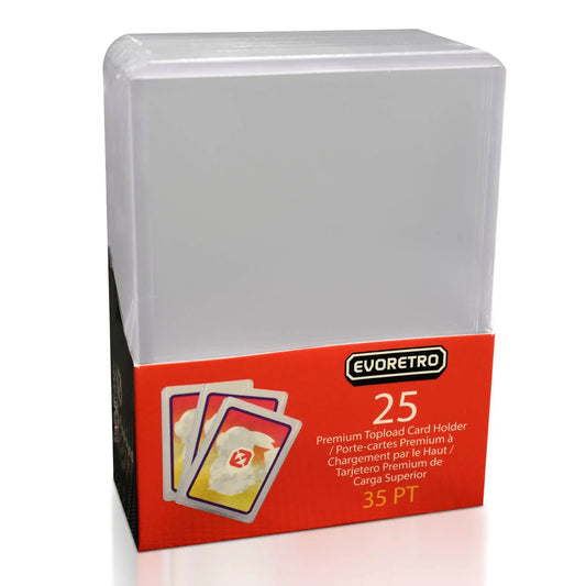 25 Toploaders EVORETRO 35 pt, Paquet de 25 pour cartes à collectionner